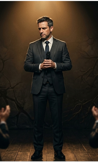 Mulher insegura antes de apresentação